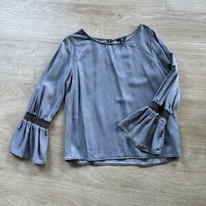 GAP Gray Bell Sleeve Blouse